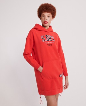 Superdry Track and Field Statement Back Sweat Női Ruhák Piros | AOGEW5163